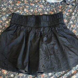 Free People Black Skorts with Elastic Waistband and Flared Design
